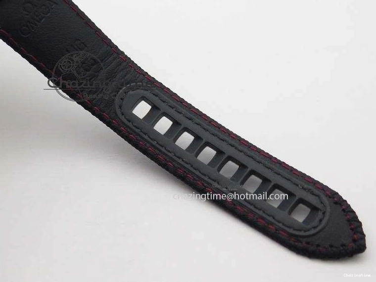 0817 DailyWear Speedmaster Professional Chronometer PVD Black Dial On Black Leather Strap A 8259